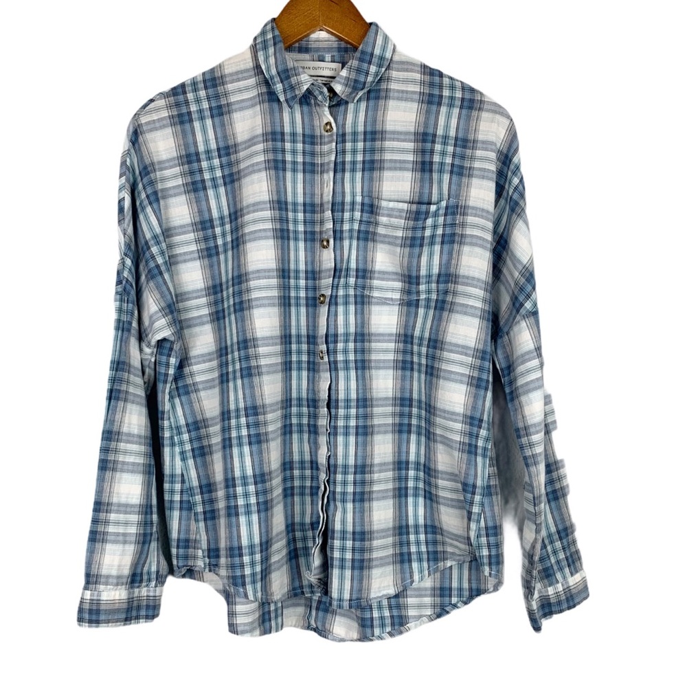 🔥 Urban Outfitters Blue Plaid Button-Up Shirt